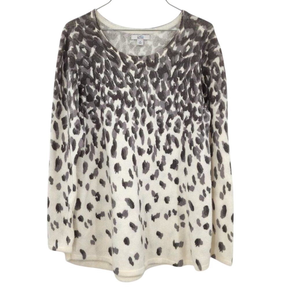 CROFT & BARROW Leopard Print Sweater Womens Size Medium M